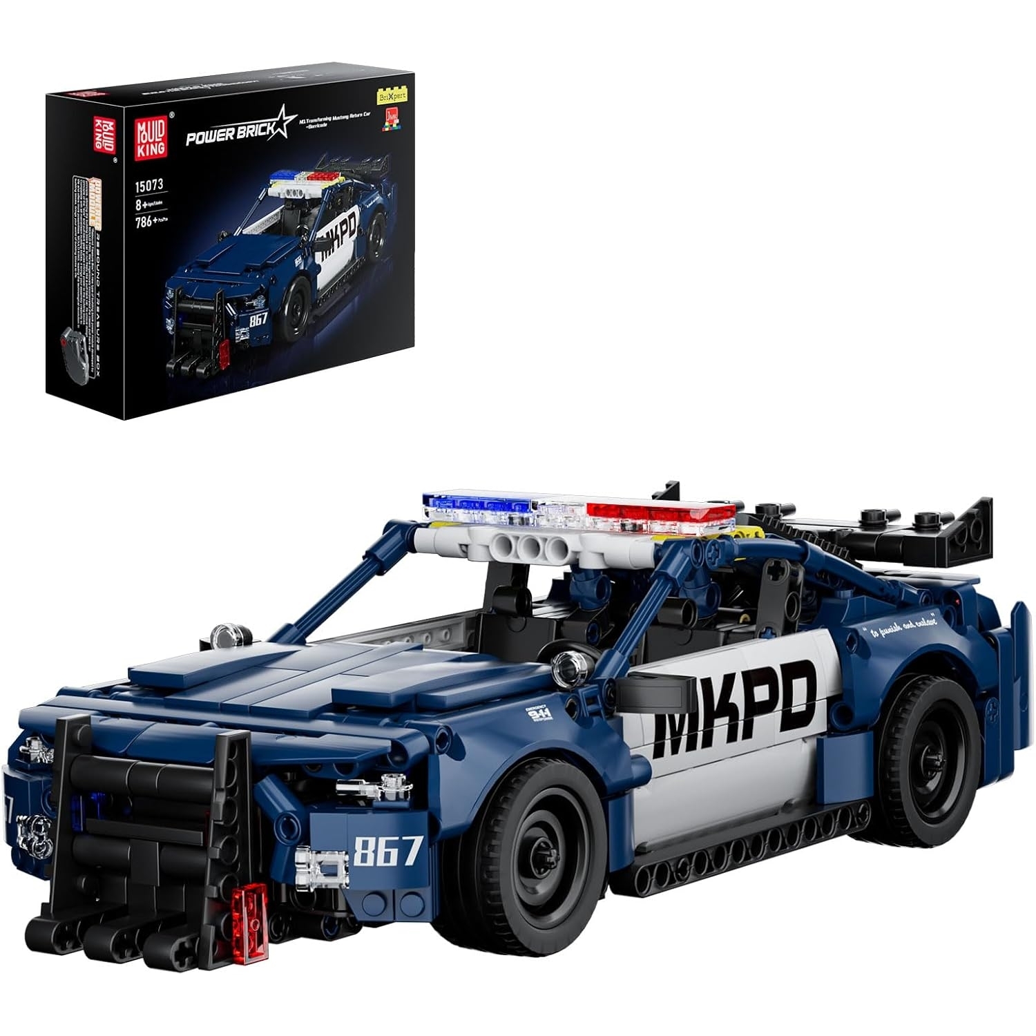 Mould King 15073 Polizeiauto Mustang
