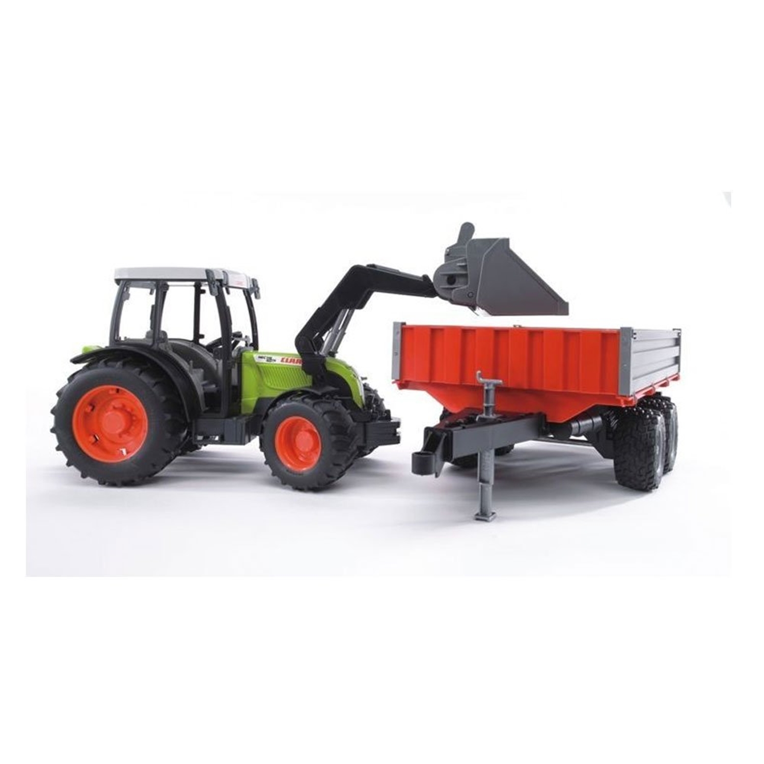 Bruder 02112 Claas Nectis 267F plus Frontlader mit Anhänger