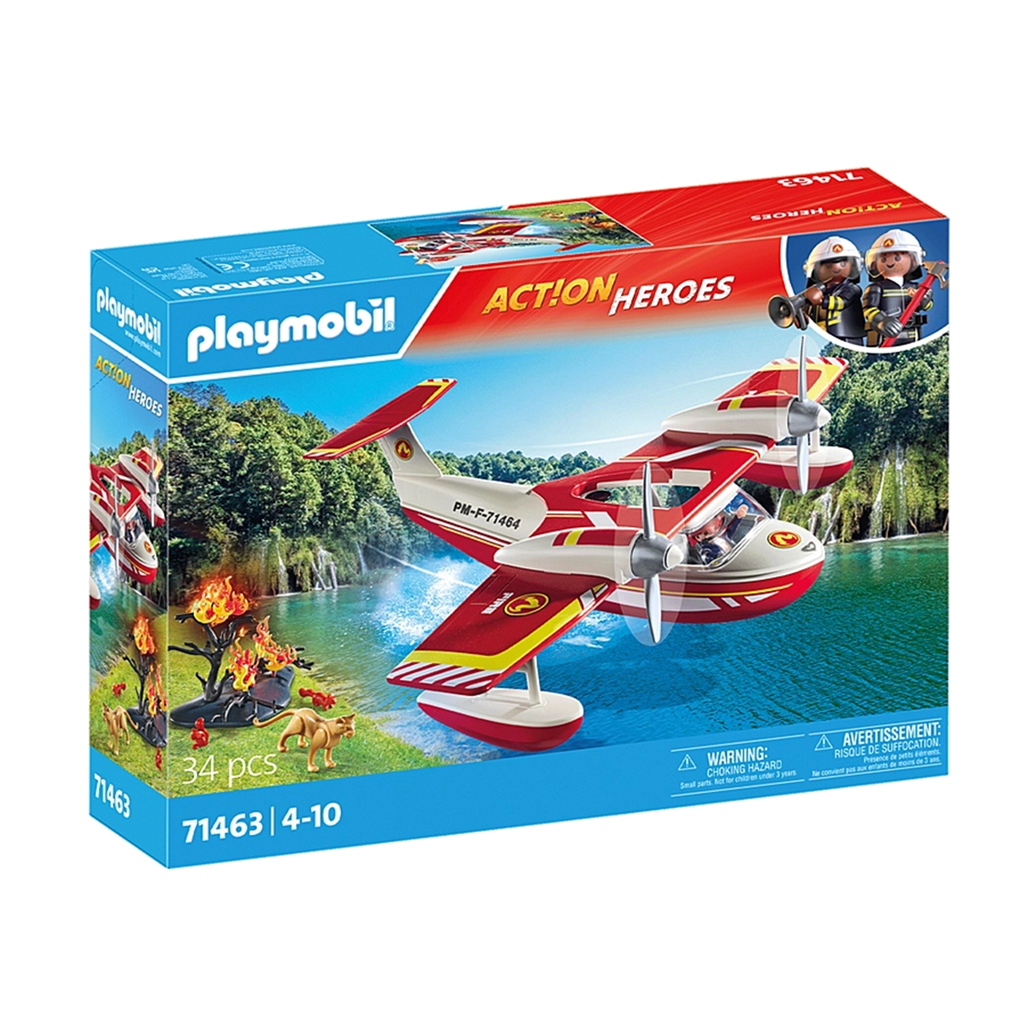 PLAYMOBIL 71463 Feuerwehrflugzeug mit Löschfunktion