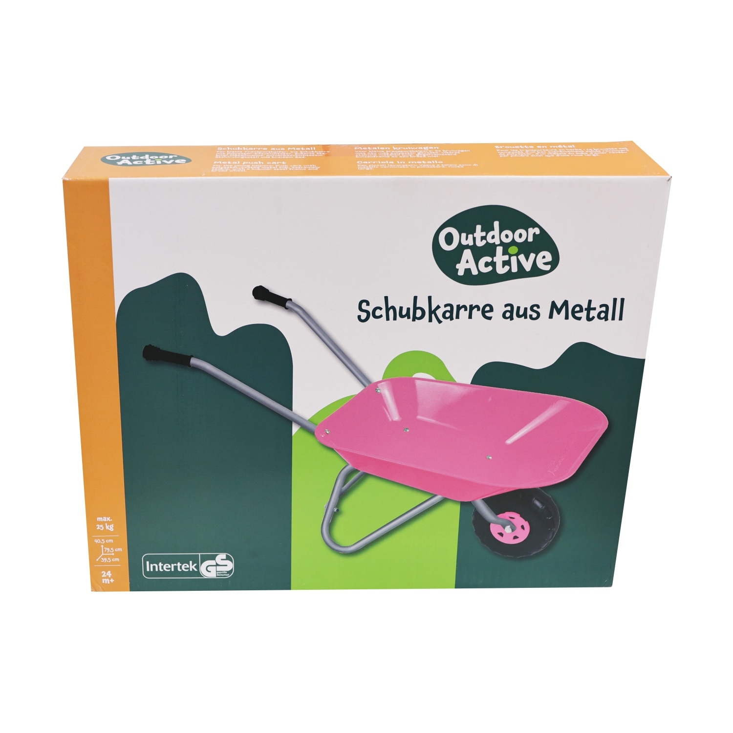 Outdoor Active 561 Kinder Metallschubkarre pink
