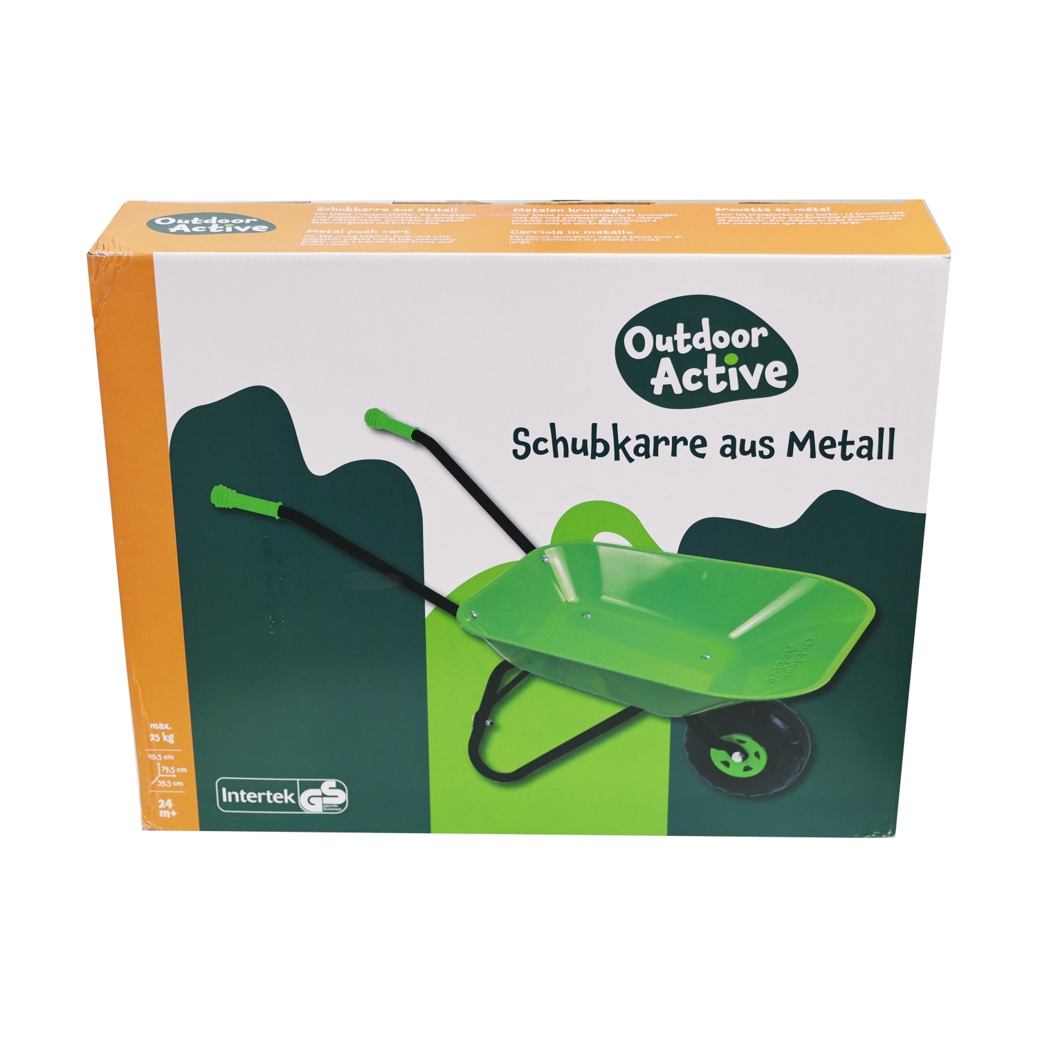 Outdoor Active 563 Kinder Metallschubkarre hellgrün