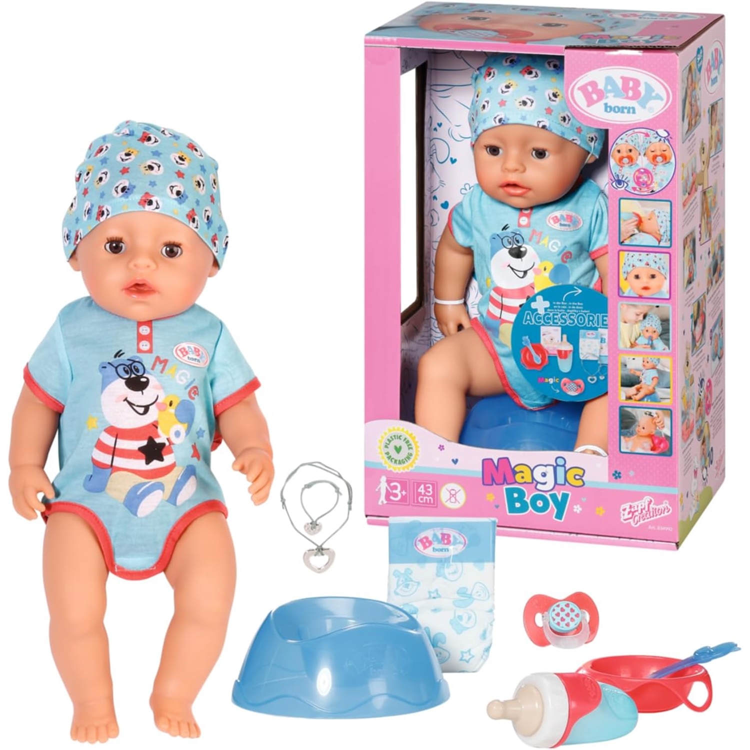 Zapf Creation 834992 BABY born Magic Boy 43cm