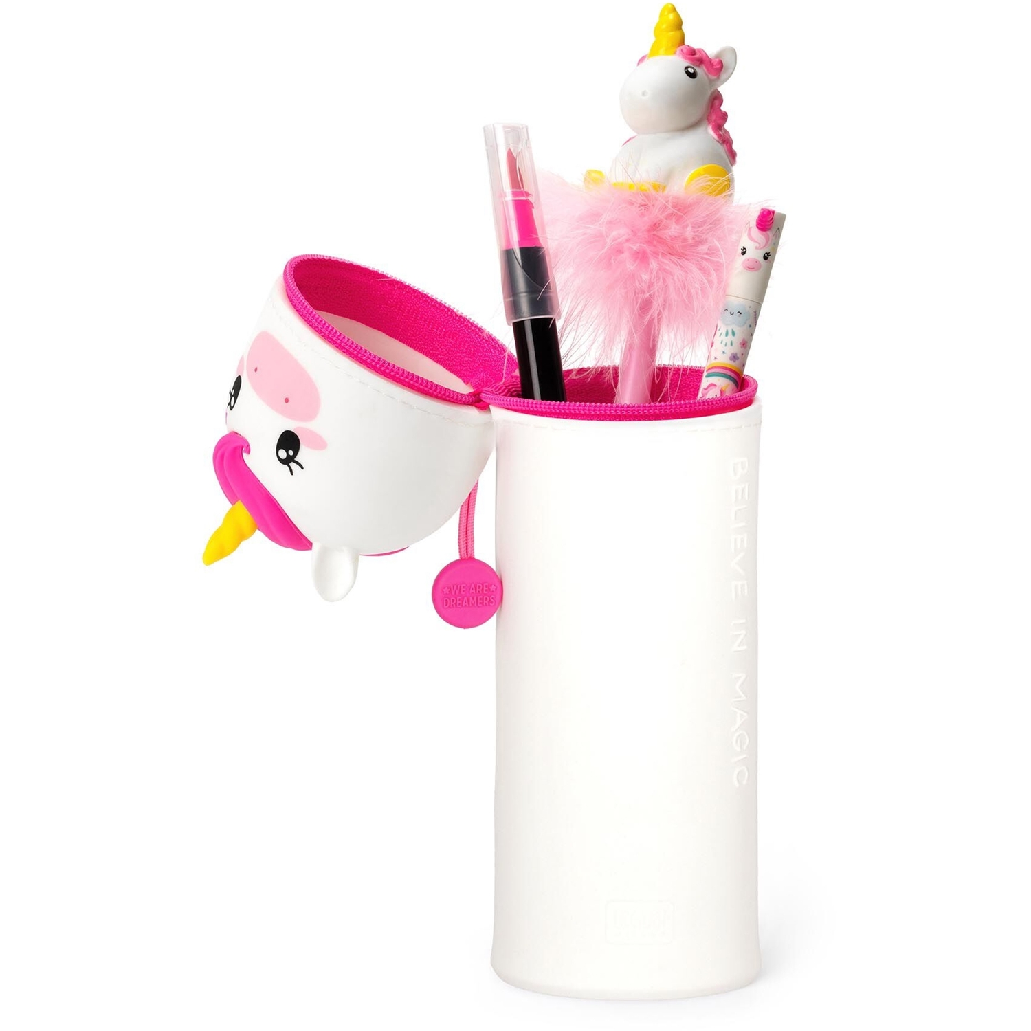 Legami KA0012 2-in-1-Federmäppchen aus Silikon - Kawaii Einhorn
