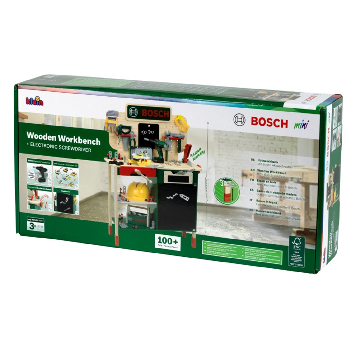 Theo Klein 8734 Bosch Holzwerkbank Echtholz groß