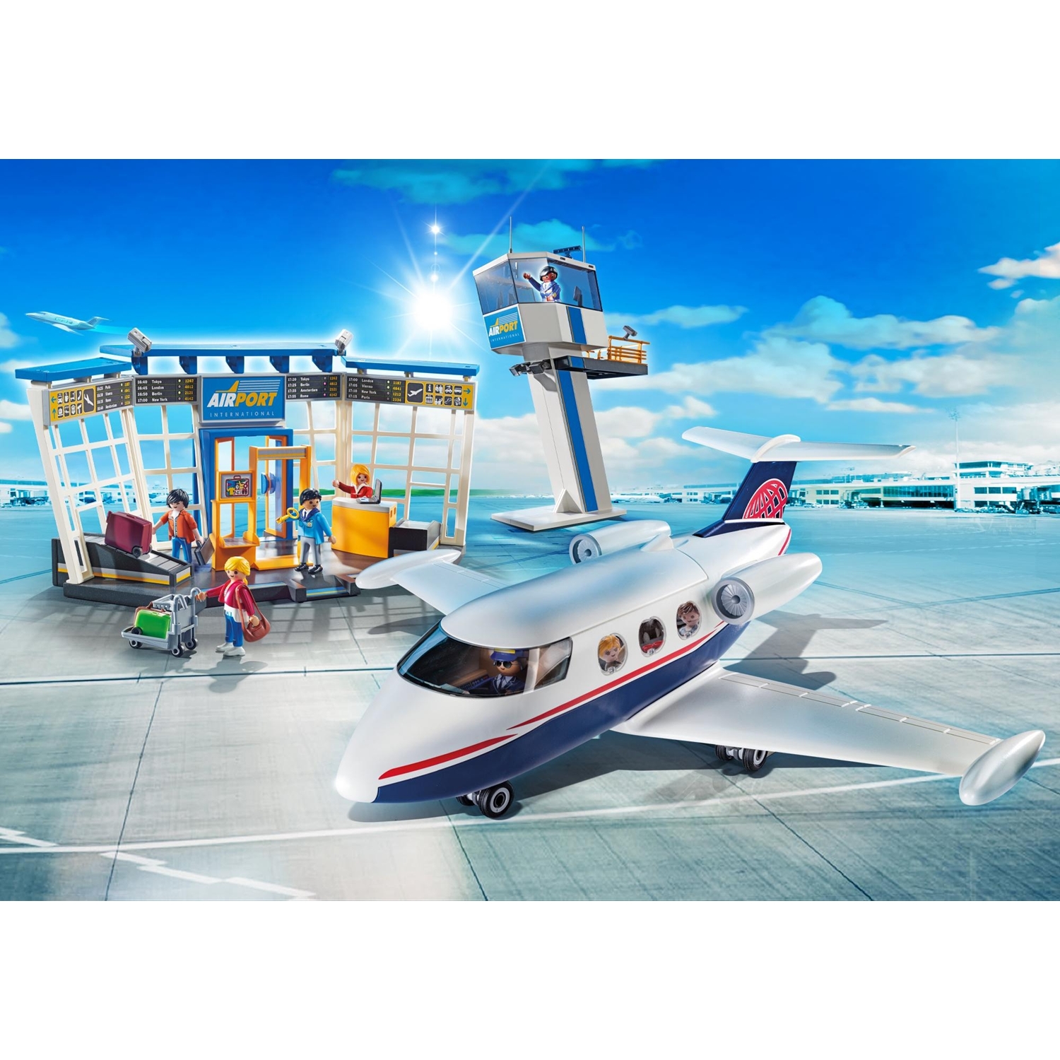 PLAYMOBIL 71153 City Action Flughafen mit Flugzeug und Tower