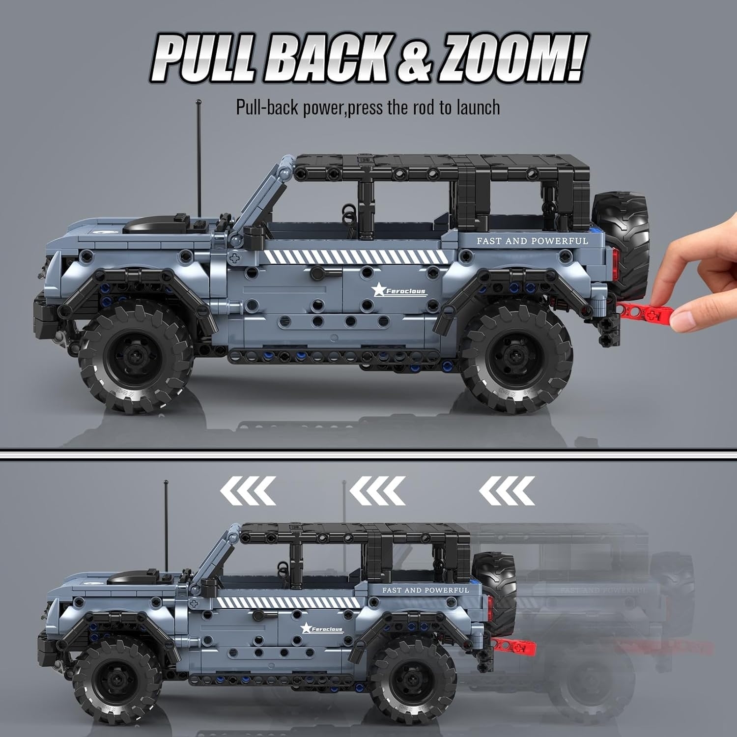 Mould King 15085 Bronco Raptor Pull-back SUV